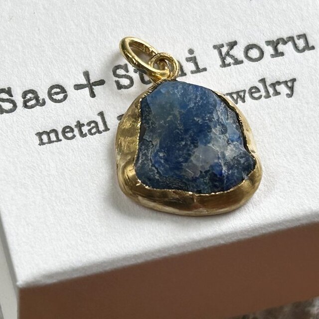 K24純金+K22◇ラズライト◇Lazulite ◇地球の様な宝石◇ペンダント