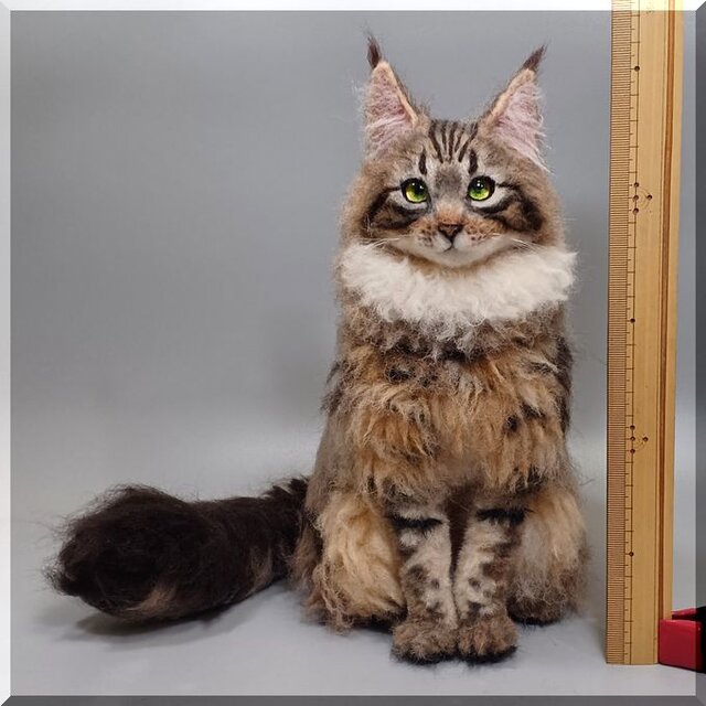羊毛フェルト 猫 サイベリアン ねこ ネコ 猫フィギュア | iichi 日々の
