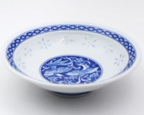 大特価】【新品】【中華シリーズ】 染付鳳凰中華取皿丸高台皿 5枚