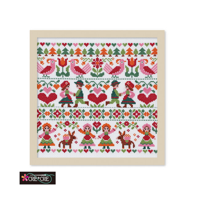 クロスステッチキット ♥ハートがポイントの♥FOLKLORE Pattern No.765