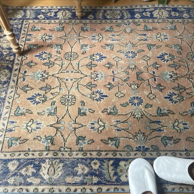 112×203 サーモンピンク グラデーション 草花ボタニカル トルコ