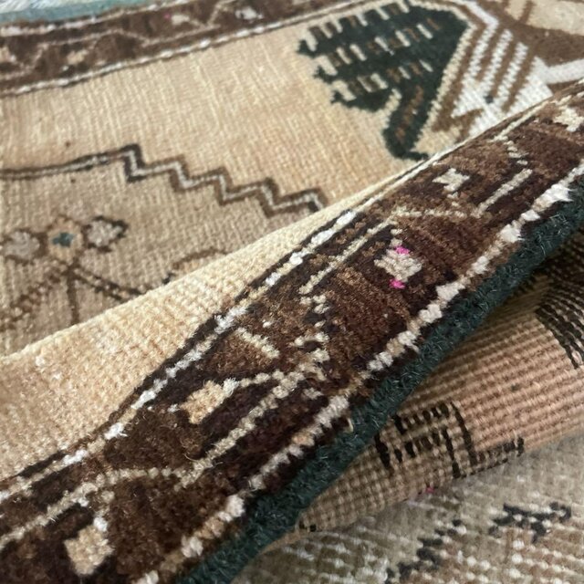 116×219 メダリオングリーン トルコヴィンテージラグ 116×219