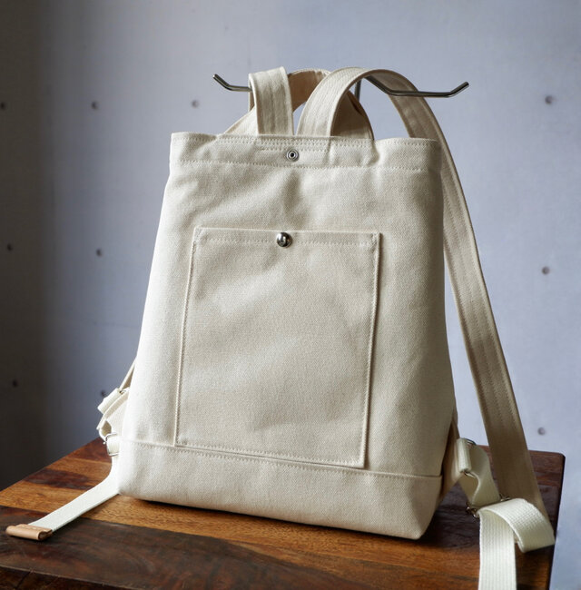 毎日のリュック/S◇生成り◇倉敷帆布 | iichi 日々の暮らしを心地よく
