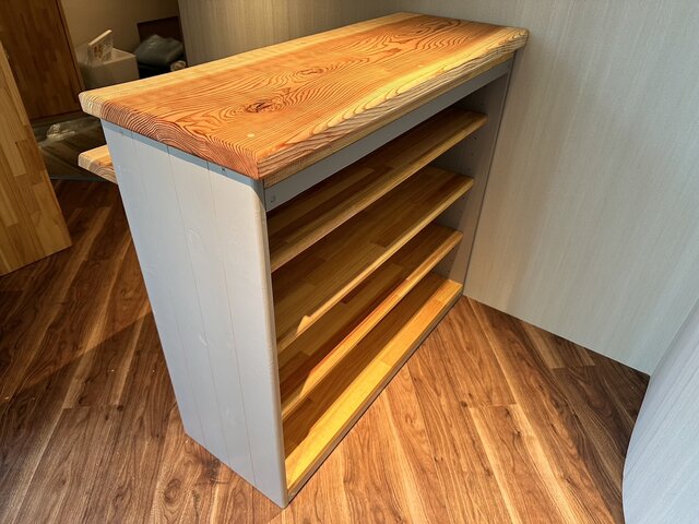 hotaru レジカウンター カウンター 可動棚 作業台 ライトグレー 荷物