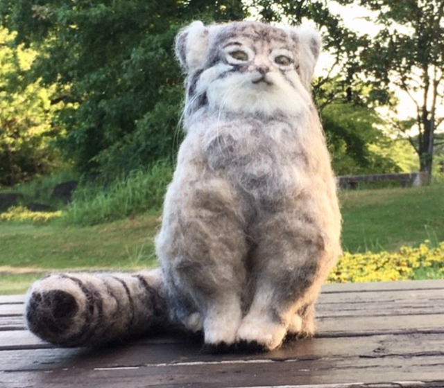 オーダーメイド☆羊毛フェルトのマヌルネコ エジプト座り | iichi 日々