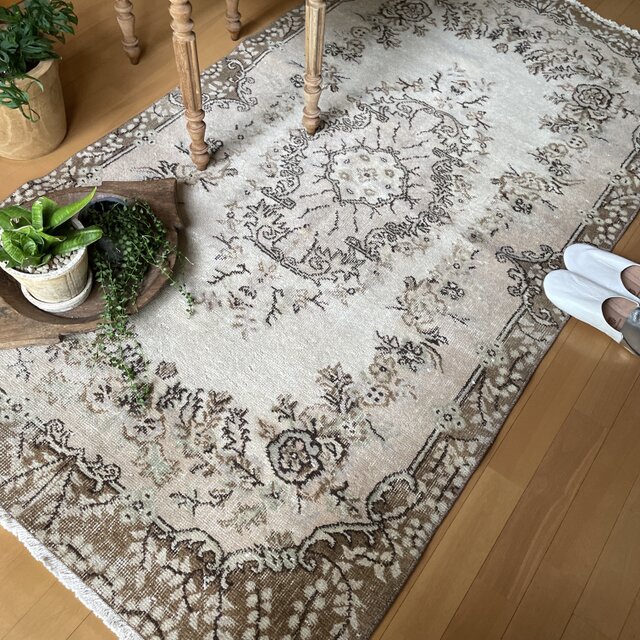 超大判 266×157 shabby chic トルコ ヴィンテージラグ 超大判 266×157