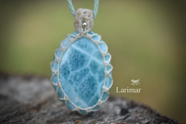 泡のしずく☆ラリマー マクラメネックレス1203 | iichi 日々の暮らしを