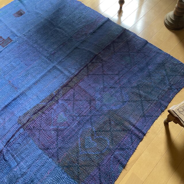 インド カンタキルト 大判137×198 ラリーキルト ヴィンテージ