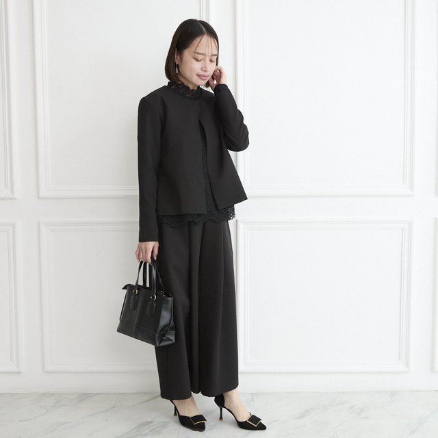 ノーカラージャケット 2サイズ ブラック 0610BK | iichi 日々の暮らし