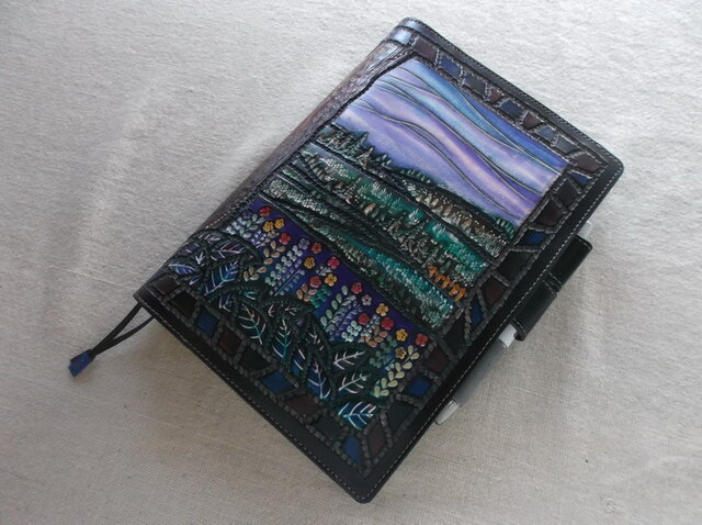 ほぼ日手帳カズン対応 A5サイズ手帳カバー レザー 刻印＆拭き染め