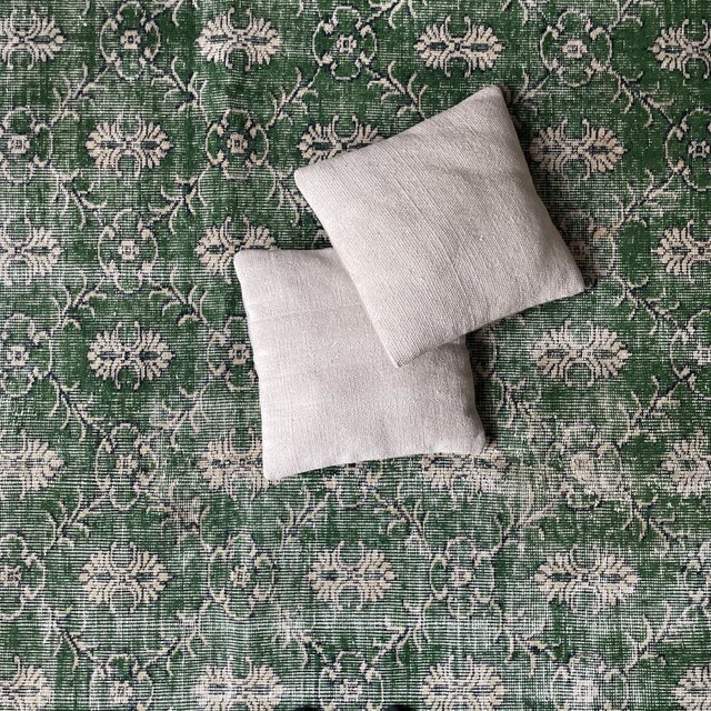 トルコヴィンテージラグ 貴重 超大判 167×269 グリーングリーン紋章柄