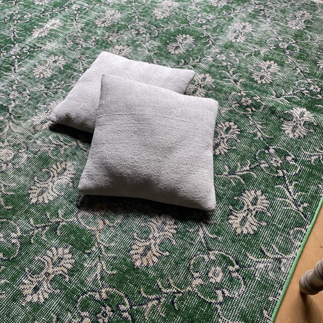 トルコヴィンテージラグ 貴重 超大判 167×269 グリーングリーン紋章柄