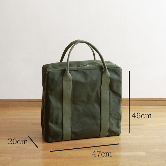 オープンスクエアトート オリーブドラブ / 6号帆布 | iichi 日々の