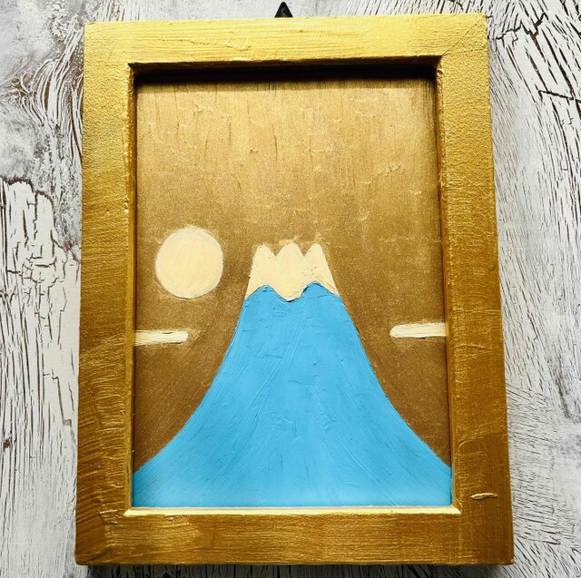 送料無料】開運画「青富士 Q」縦・大・原画・油彩・絵画・壁掛け・独立