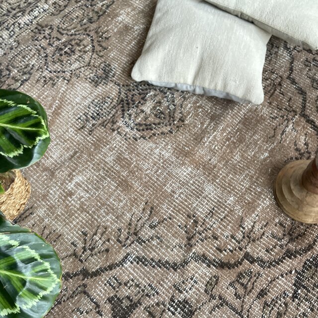 超大判 160.5×271 レア ブラウンオーバーダイ トルコヴィンテージラグ