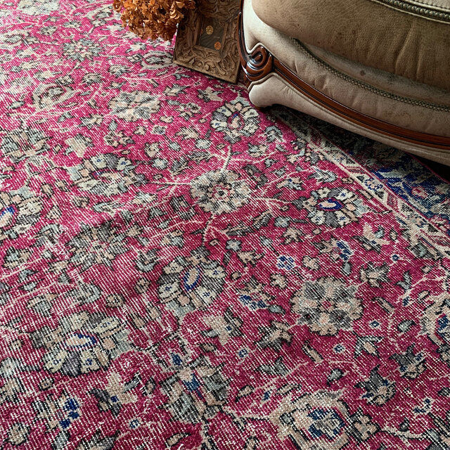 みかんトルコ ヴィンテージラグ ピンク パープル みかんトルコ