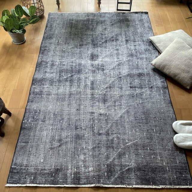 105×172 ダークグレイ オーバーダイ ワンカラー トルコヴィンテージ