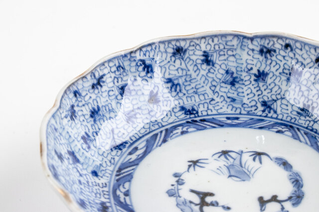 古伊万里 染付 微塵唐草三友文なます皿 江戸後期 | iichi 日々の暮らし