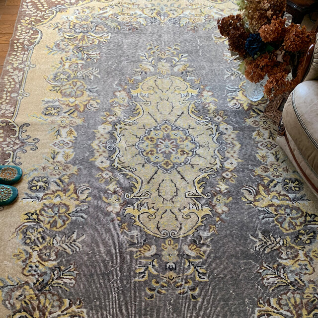 超大判 特大 トルコヴィンテージラグ 278×180スモーキーグレー