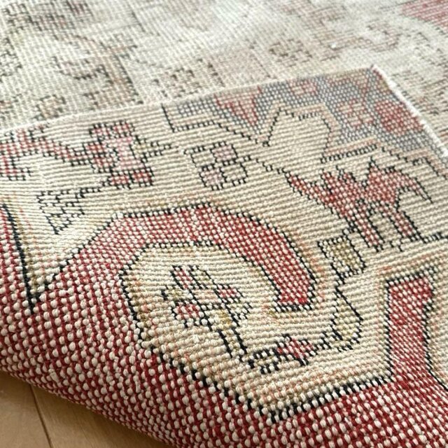 94×180 リバーシブル 擦れシャビーなメダリオン トルコヴィンテージ