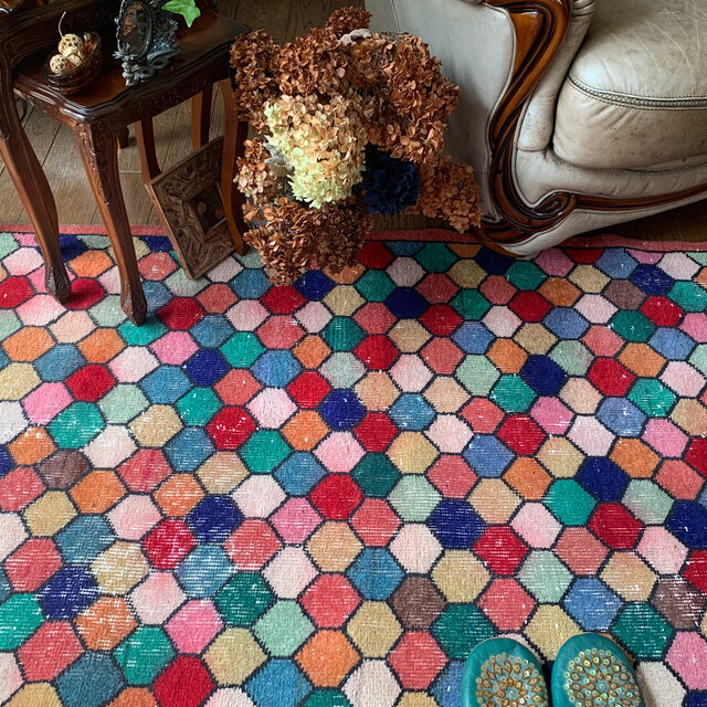 カラフル モロッカンタイル 超レア167×88 均等柄 トルコヴィンテージ