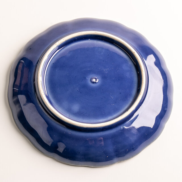 古伊万里 瑠璃釉金彩山水牡丹文七寸皿 明治時代 D717 | iichi 日々の