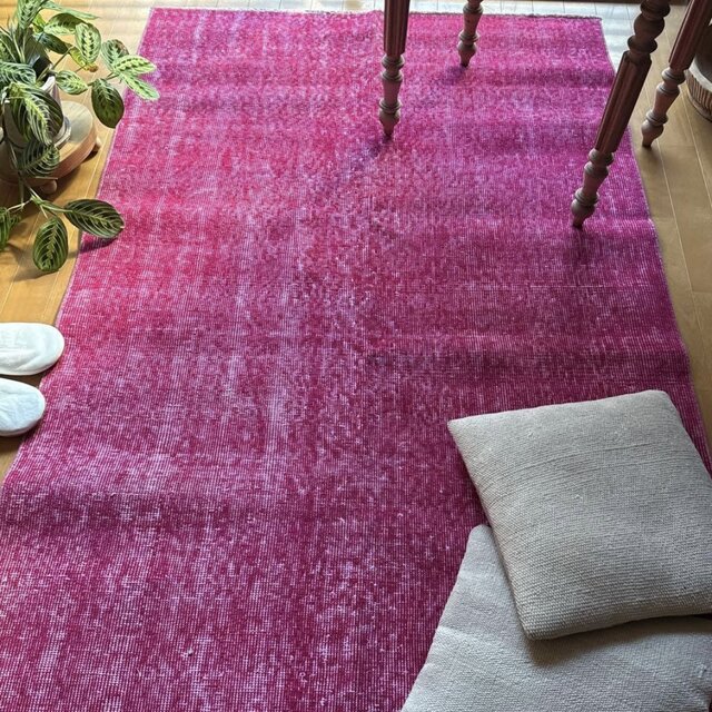 レア106×205ビビッドピンクオーバーダイ ワンカラー トルコ