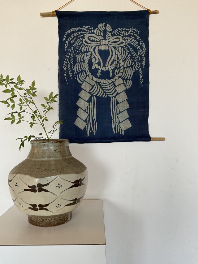 藍染 正月飾り しめ縄 小サイズ | iichi 日々の暮らしを心地よくする