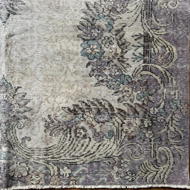 超大判169×274レアくすみラベンダー×クリーム トルコヴィンテージラグ