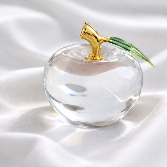 ガラスオブジェ｜Smallリンゴ 置物・インテリア クリスタル｜透明感の