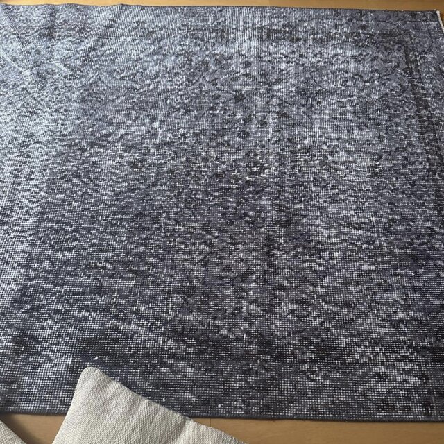 104×207 グレイ×ブラウン オーバーダイ トルコヴィンテージラグ