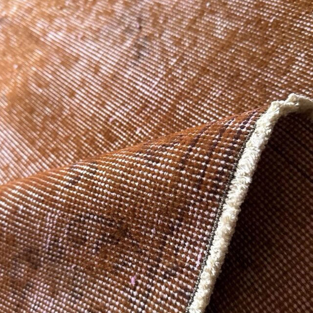 115×212 オレンジピンクブラウン オーバーダイ トルコヴィンテージラグ