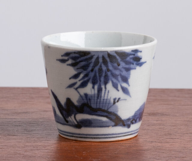 古伊万里 染付 岩に笹竹図 蕎麦猪口 江戸後期 | iichi 日々の暮らしを