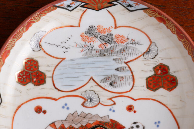 九谷焼 色絵金彩 大黒天文 小皿 明治時代 E841E | iichi 日々の暮らし