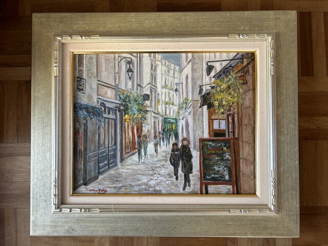 サンジェルマンデプレ(油絵F6号、原画一点物、フランス、パリ