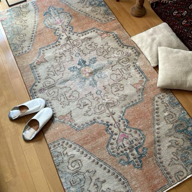 99×197 シャビー アヴァノスラグ ペールオレンジ トルコヴィンテージ