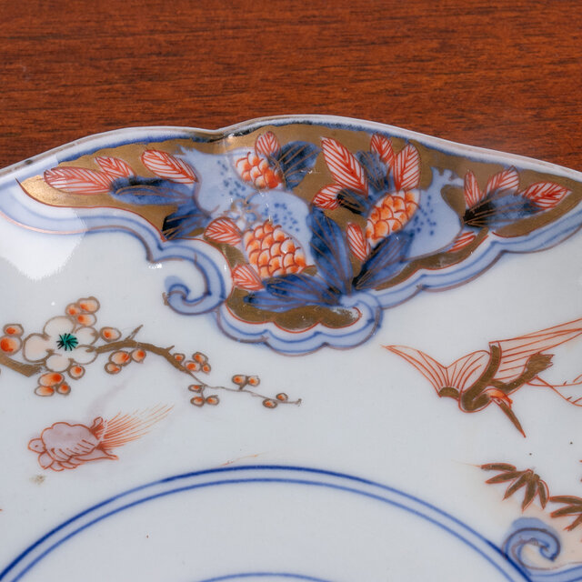 古伊万里 染錦四君子鶴亀文 七寸皿 明治時代 | iichi 日々の暮らしを