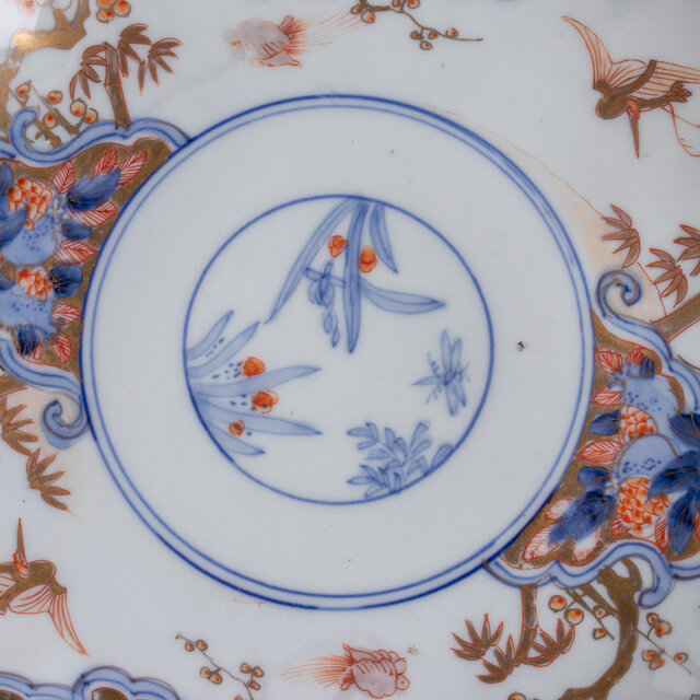 古伊万里 染錦四君子鶴亀文 七寸皿 明治時代 | iichi 日々の暮らしを