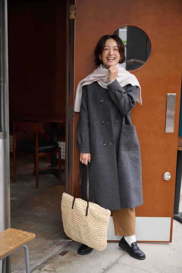知的で大人雰囲気に ウールコート ロングコート ダブルボタンコート