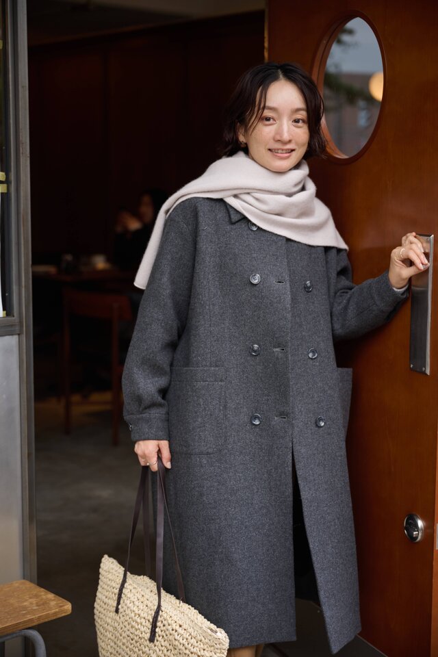 知的で大人雰囲気に ウールコート ロングコート ダブルボタンコート