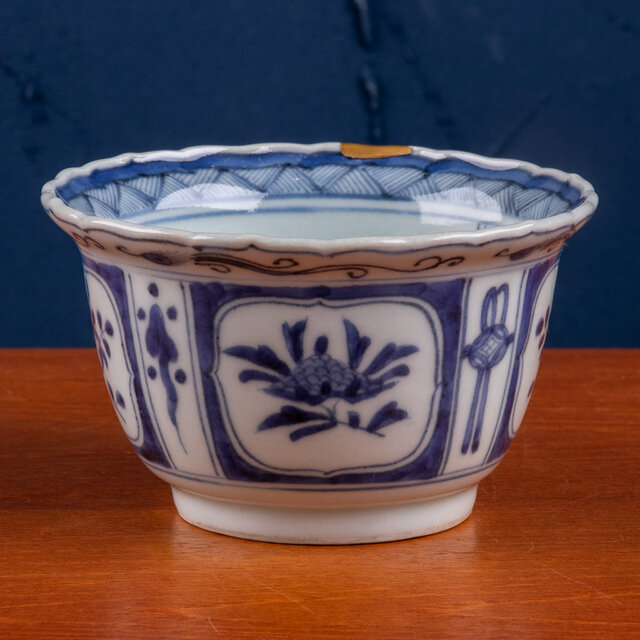 古伊万里 染付 芙蓉手花鳥文 向付 江戸後期 E1188C | iichi 日々の