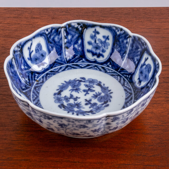 古伊万里 染付 花唐草芙蓉文 なます皿 江戸中期 E932 | iichi 日々の