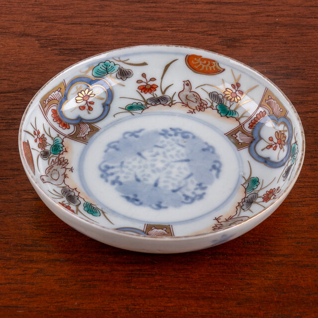 古伊万里 染錦 鶉文四寸皿 明治時代 D75 | iichi 日々の暮らしを