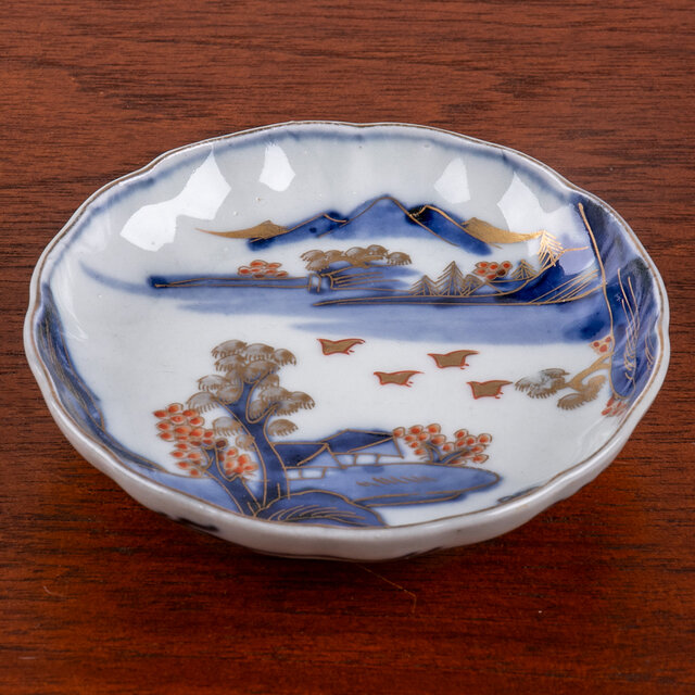古伊万里 染錦山水千鳥文四寸皿 明治時代 E1220D | iichi 日々の暮らし