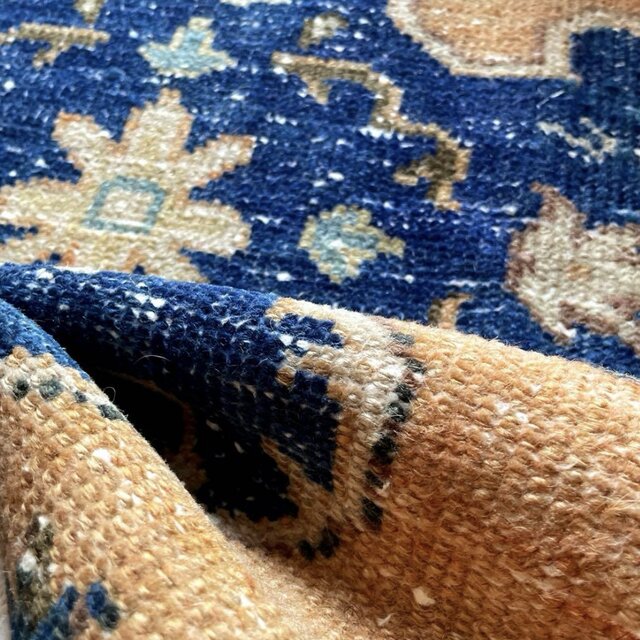 86×134 淡いブラウンオレンジグラデーション×ブルー トルコ