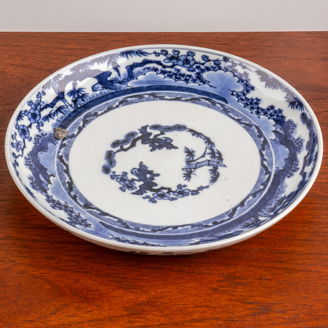 古伊万里 染付松竹梅文七寸皿 江戸後期 E910 | iichi 日々の暮らしを