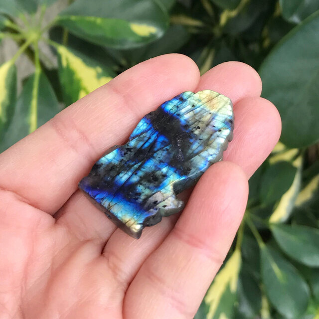 レインボーラブラドライト ラブラドライト ガネーシャ 貫通穴アリ 置物