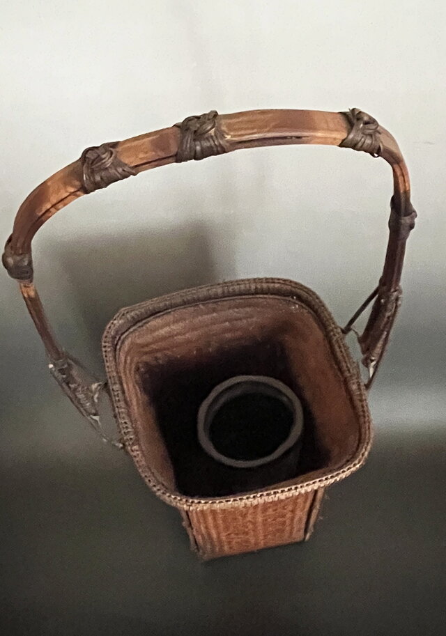 竹籠 花入れ 工芸品 茶道具 高さ63cm yk275 | iichi 日々の暮らしを