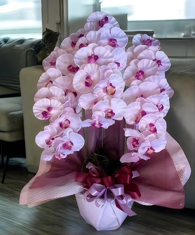 光触媒 人工観葉植物 ウォールグリーン フェイクグリーン 胡蝶蘭7845