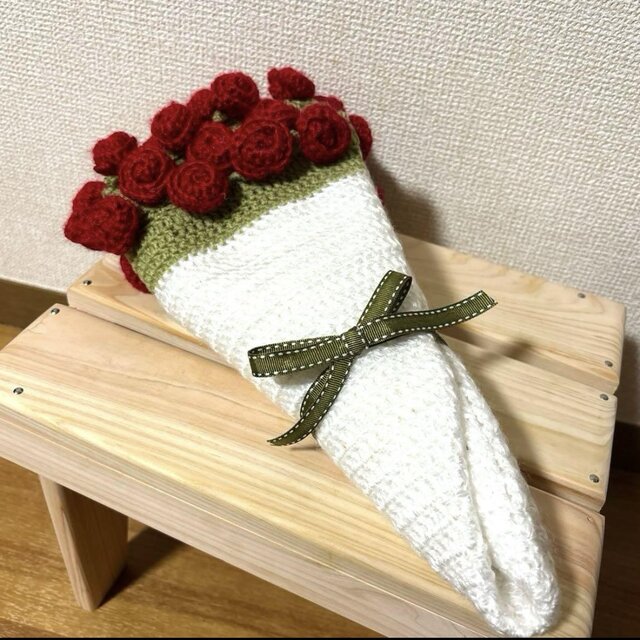 花束ブランケット バラの花 マルチカバー ランチョンマット かぎ編み